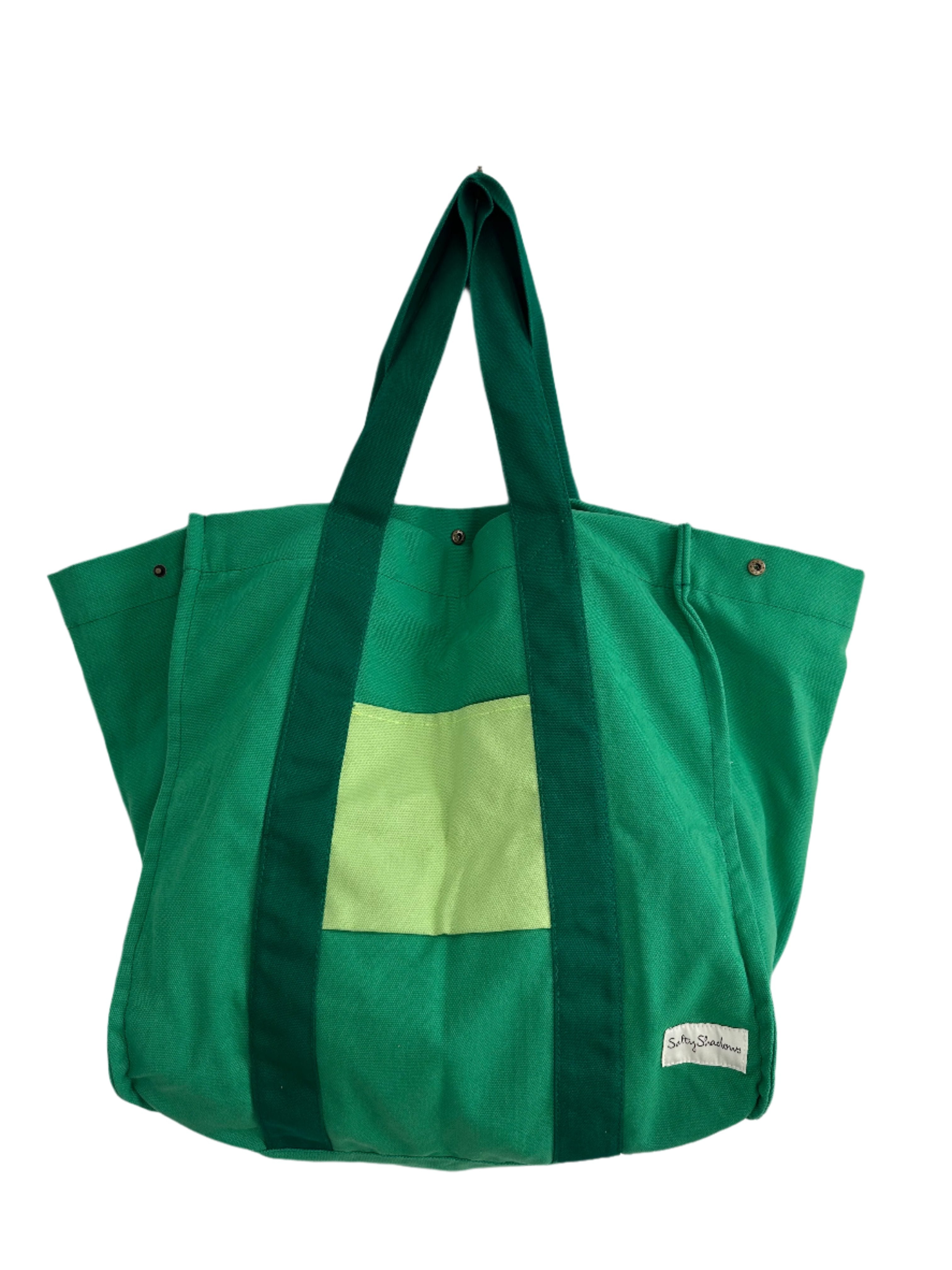 Apple Green Oversized Canvas Beach Bag Salty Shadows