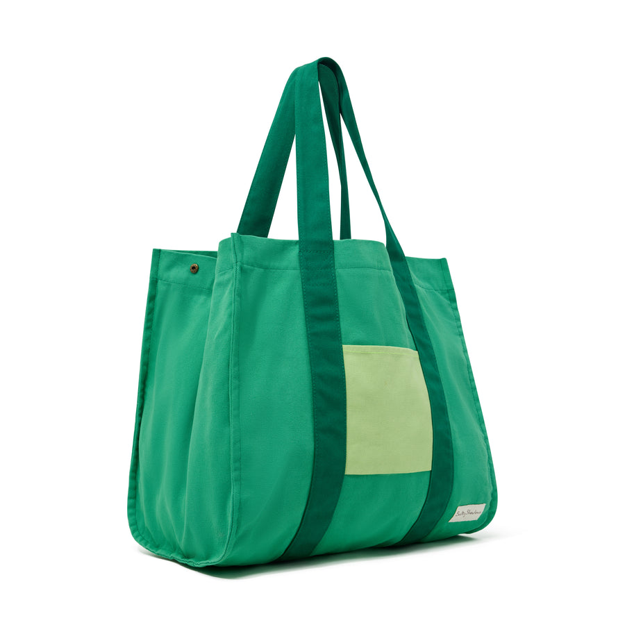 Apple Green Oversized Canvas Beach Bag